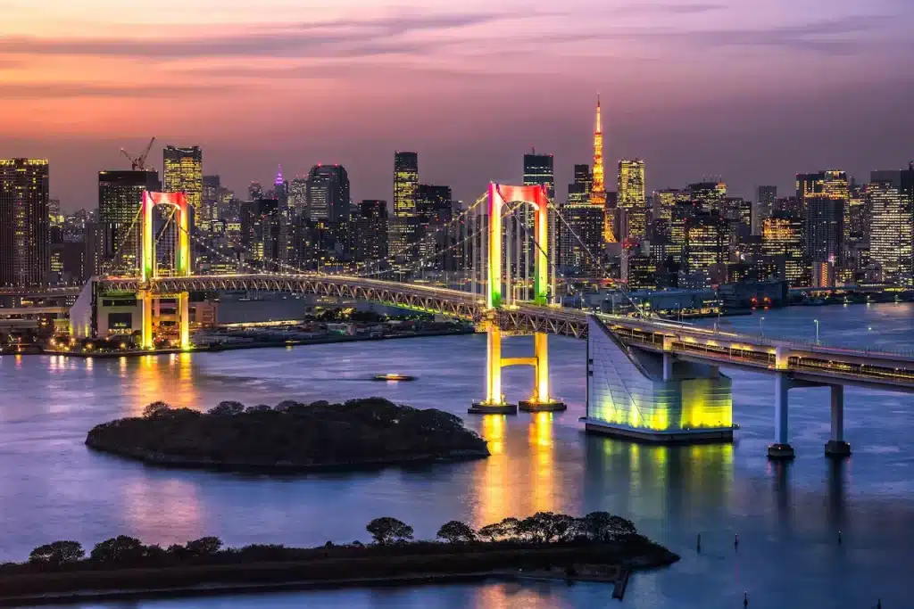 Tokyo Skyline With Rainbow Bridge for the International Conference in Japan
